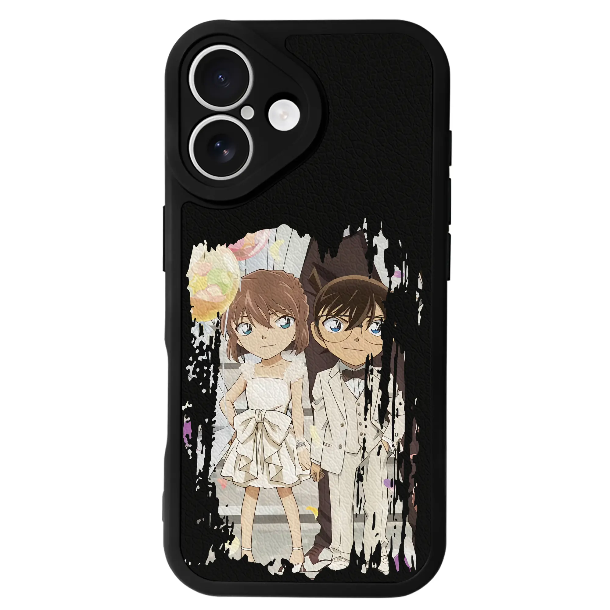 名探偵コナン グッズ 灰原 哀 - IPhone 16シリーズ対応 ・ シリコンスマホケース ・ レザー調 ・ 高精度フィット ・ 耐衝撃 ・ ワイヤレス充電対応 ・ 精密カット